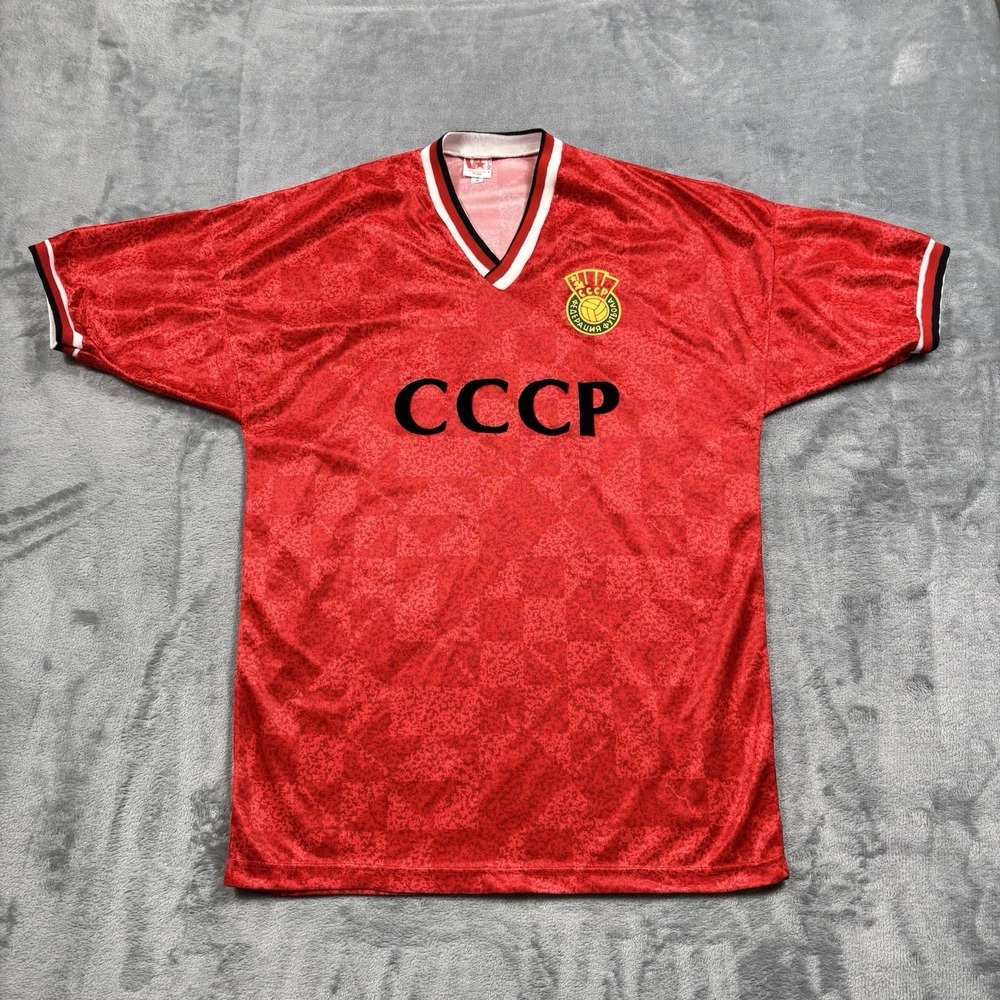 Vintage 80s Volga Soviet Union CCCP Soccer Jersey Football Shirt Slim Fit Large